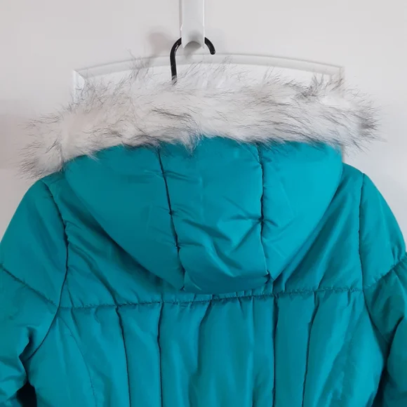 NWT, LONDON FOG, Girl's Large, Faux Fur, Hooded Puffer